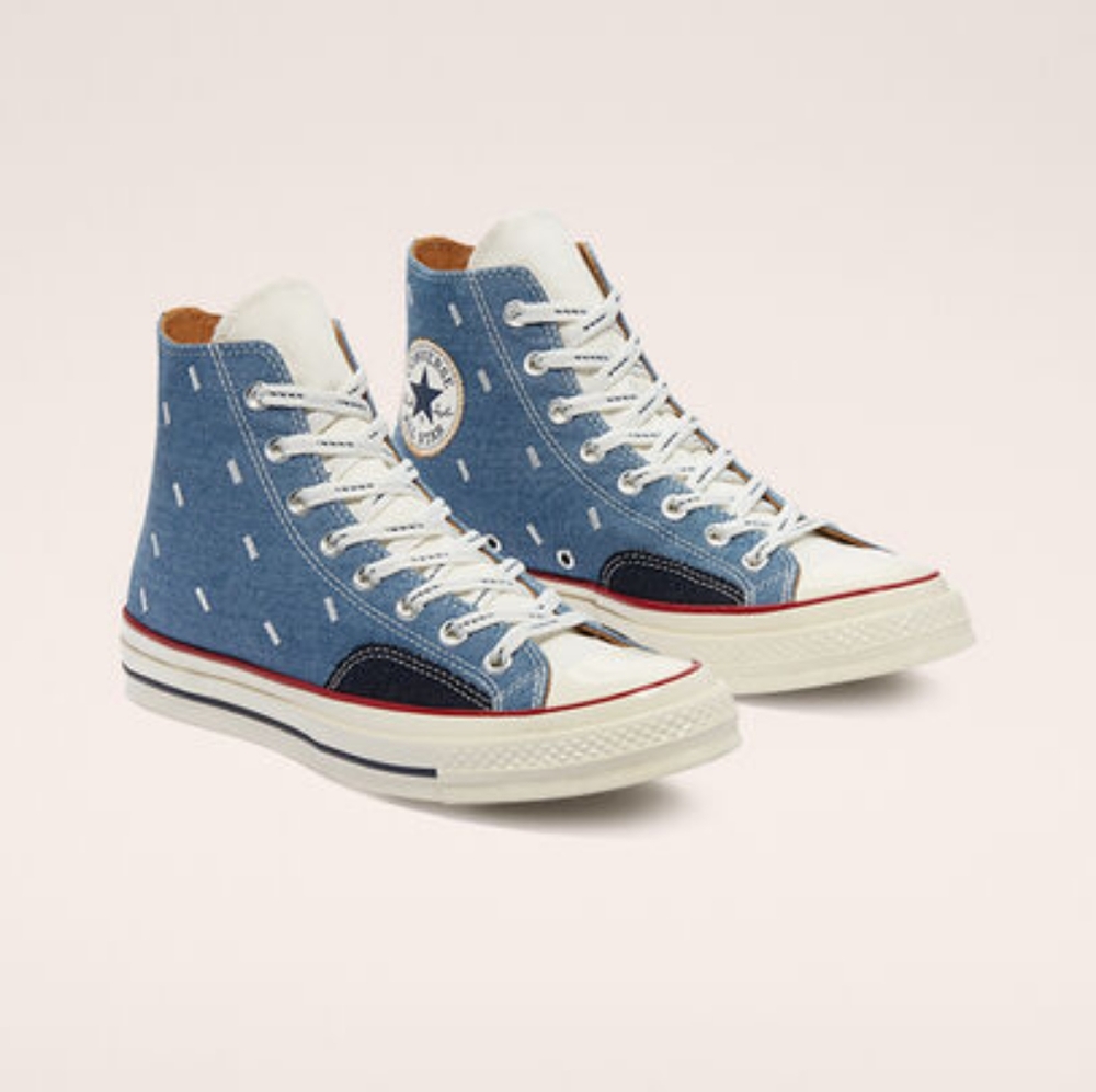 Converse Chuck 70 Hi Blue Egret Midnight Denim "indigo boro" Men's 11.5
